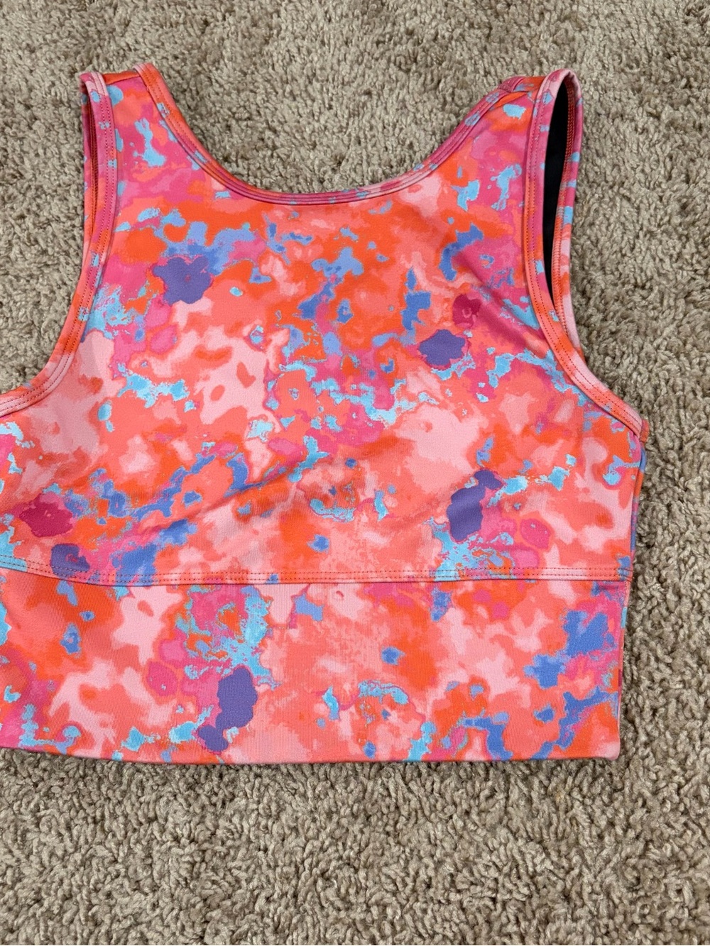Bright Coral Print Tank Top